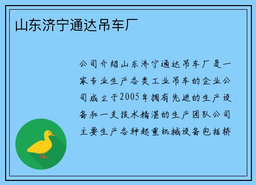 山东济宁通达吊车厂